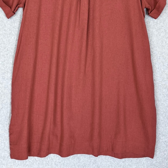 Old Navy Shirt Dress 3X Orange Linen Blend Button Up Beachy Boho Lagenlook NWT - Picture 11 of 15